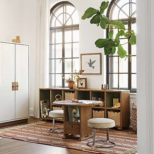 Memoire Ivory High-Gloss Lacquer Kids Storage Armoire Cabinet by Jeremiah Brent