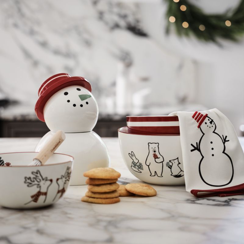 Joan Anderson Cookie Jar Snowman | Crate & Barrel