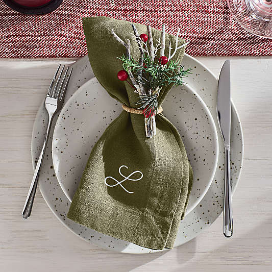 Marin Desert Green EUROPEAN FLAX ™-Certified Linen Napkins, Set of 8