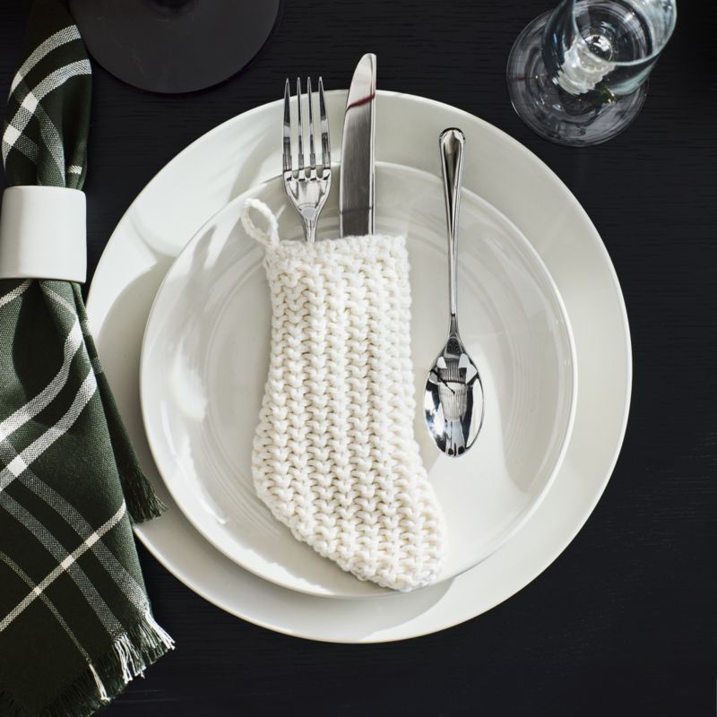 Winter White Knit Flatware Stockings, Set of 4 - image 0 of 6