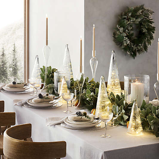 Venus Fluted Glass Hurricane Candle Holders