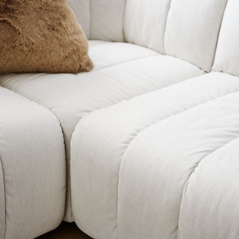 Jade Heathered Ivory Armless Upholstered Sectional Sofa - image 5 of 9