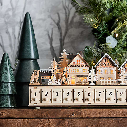 Wooden Christmas Market Holiday Advent Calendar