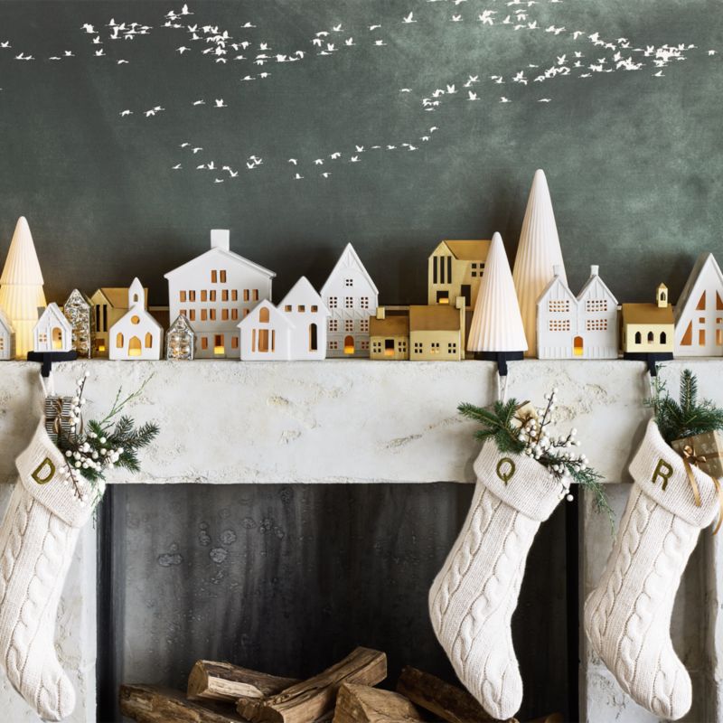 White Ceramic Holiday Split-Level House - image 5 of 6