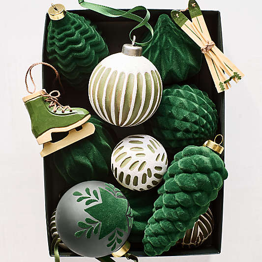 Wooden Skis Christmas Ornament