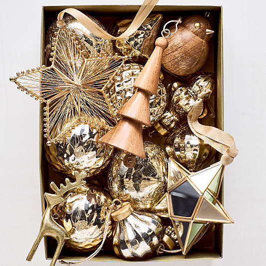 Wood & Brass Bird Christmas Ornament