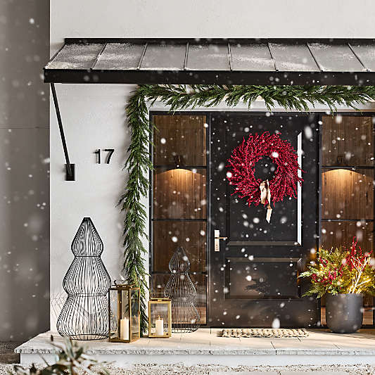 Faux Red Mini Berry Wreath 32"