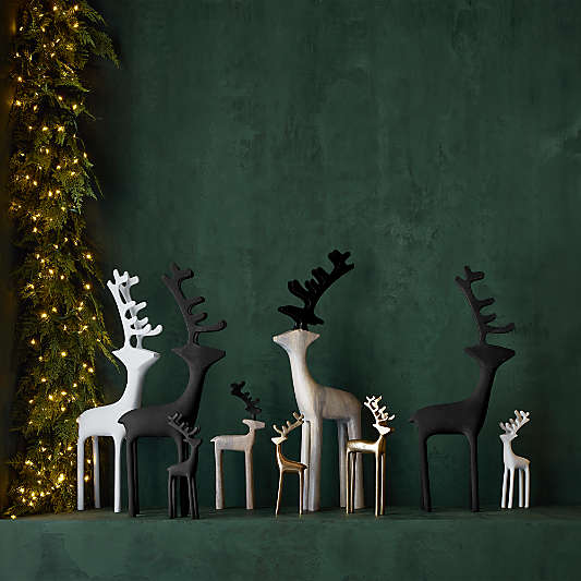 Wood Reindeer Holiday Decoration 9"