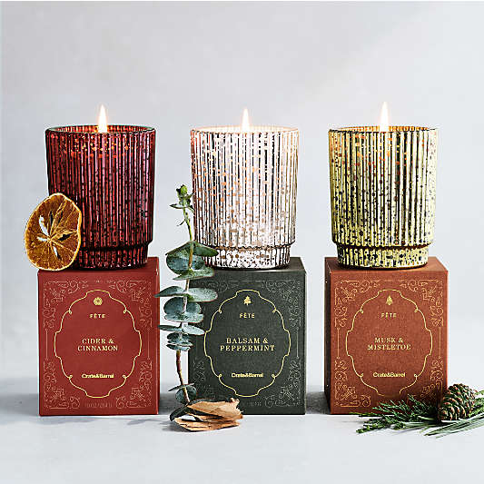 Fete Gold Woodside Holiday Scented Candles and Diffuser