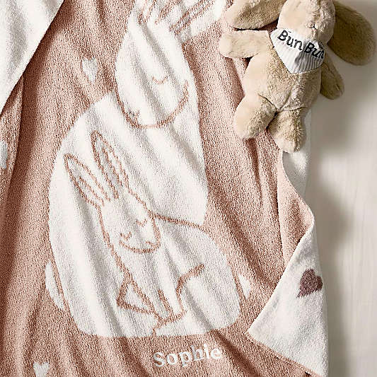 Bunny Chenille Christmas Baby Stroller Blanket