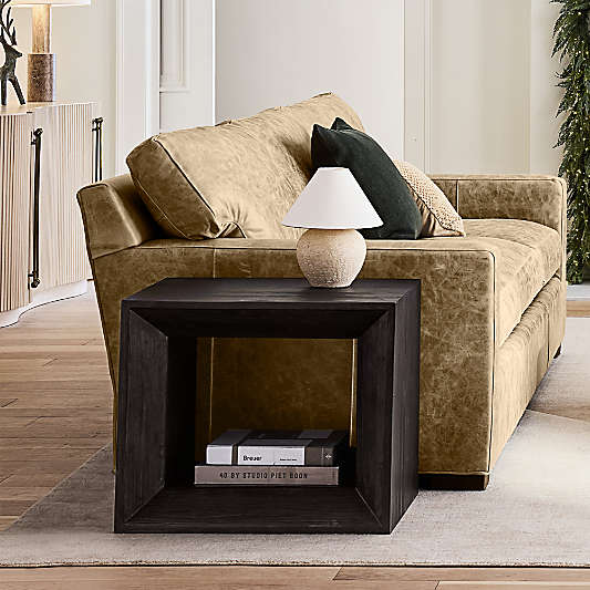 Vernon Ebonized Wood Side Table with Drawer