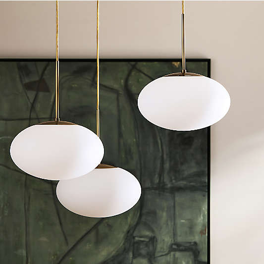 Moon Brass and Glass 3-Light Chandelier 37.5"