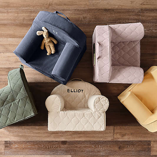 Large Deep Indigo Organic Cotton Kids Lounge Nod Chair