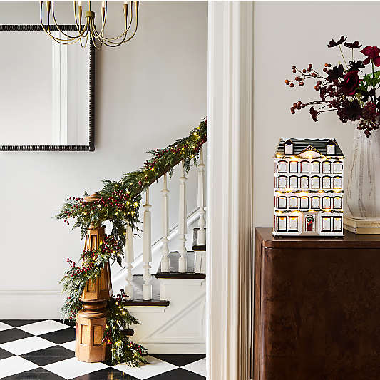 Faux Pre-Lit Hemlock & Berry Garland 6'