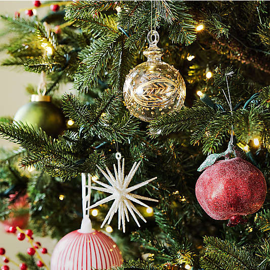 Gold and Clear Glass Ball Christmas Tree Ornament