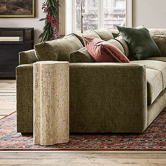 Fleur Tall Faux Travertine Resin Drink Table