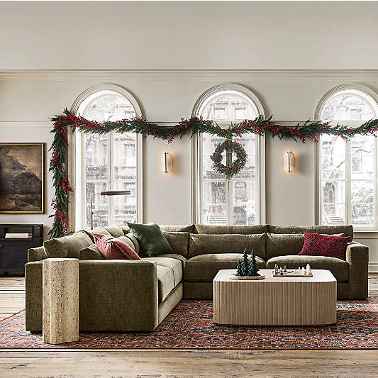 Faux Red Berry Christmas Garland 6'