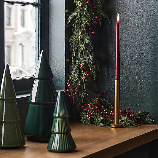 Dark Cranberry 12" Dipped Taper Candle, Set of 2