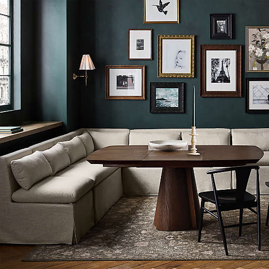 Belmar Grey Slipcovered L-Shaped Double Dining Banquette