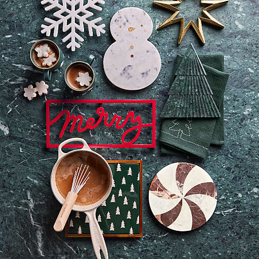 Snowman Marble Trivet