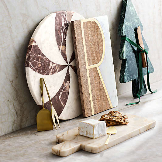 Rosette Rectangular Marble Serve Board