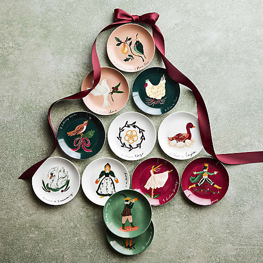 12 Days of Christmas Appetizer Plates with Stand