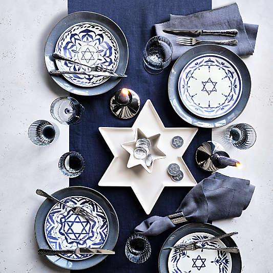 Star of David Hanukkah Salad Plates, Set of 4