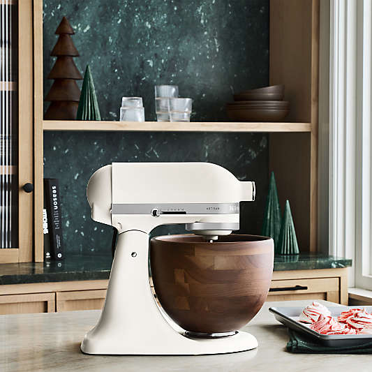 KitchenAid ® Artisan Series Porcelain White 5-Quart Tilt-Head Stand Mixer with Walnut Bowl