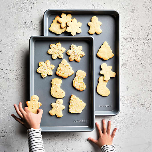 Crate & Barrel Silver Silicone Nonstick Sheet Pans, Set of 2