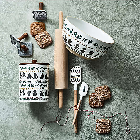 Nordic Fair Isle Silicone and Wood Spatula
