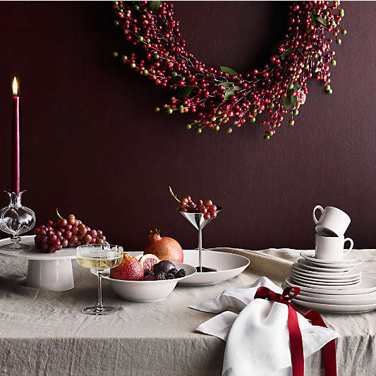 Faux Red Berry with Leaves Wreath 28"