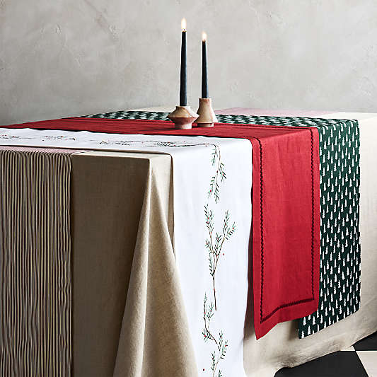 Green Trees Embroidered Table Runners
