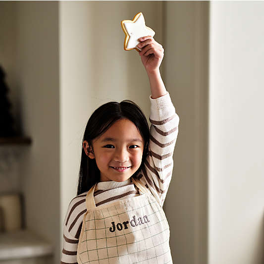 Green Grid Kids Chef Apron