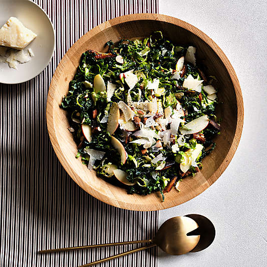 Madeira 14" Oak Wood Salad Serving Bowl