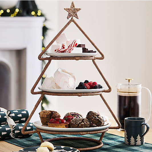 Wicker Tiered Christmas Tree Server