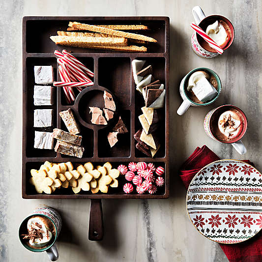 Madeira Walnut Stain Sectioned Server