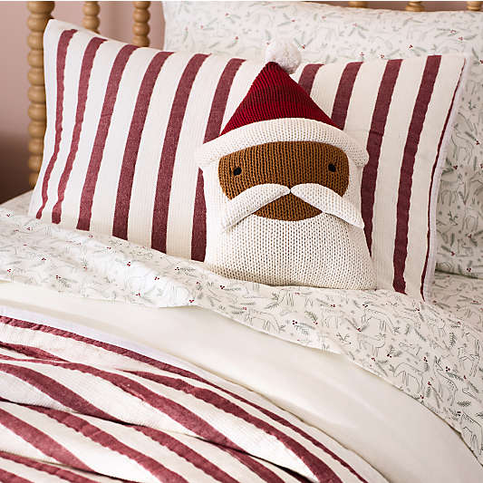 Santa Knit Kids Christmas Throw Pillow