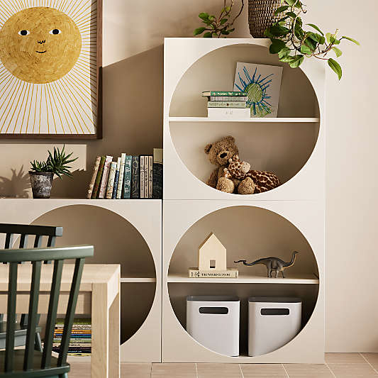 Twiggy 30" Modular Glossy Ivory Kids Bookcase