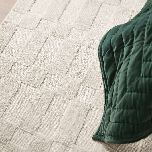 Geo Checker Ivory Performance Kids Area Rug 5'x8'