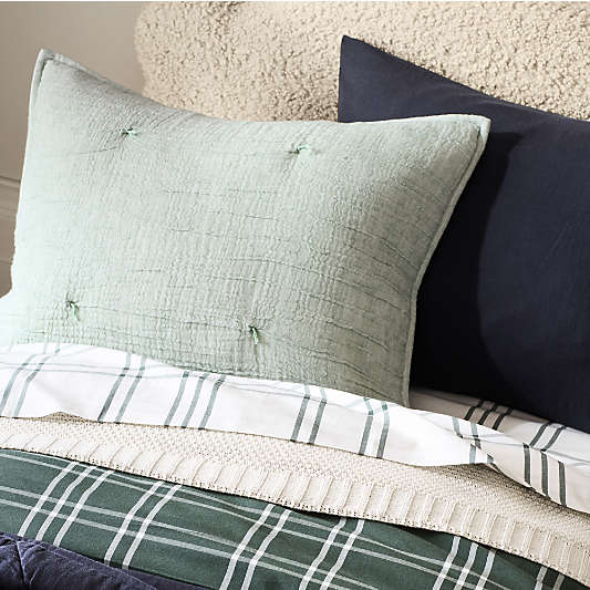 Stax Pine Green Organic Yarn-Dyed Organic Cotton Kids Sheet Set