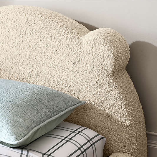 Little Bear Beige Sherpa Kids Twin Bed