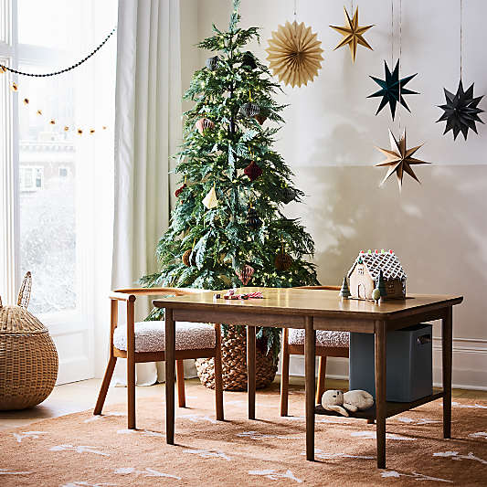 Potted Faux Hemlock Pre-Lit LED Christmas Tree with White Lights