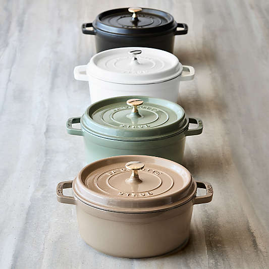 Staub ® Sesame 4-Qt. Round Cocotte with Silver Knob
