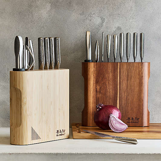 Global ® Kanpeki Acacia 10-Piece Knife Block Set