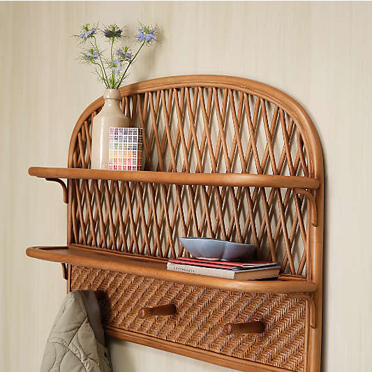 Fable Rattan Wall Shelf Unit by Sharland England