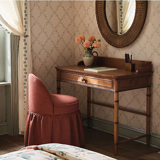 Crosby Antique Amber Wood Kids Desk with Drawer by Sharland England