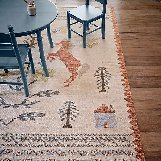 Homestead Kilim Wool and Cotton Kids Area Rug 6x9 by Sharland England