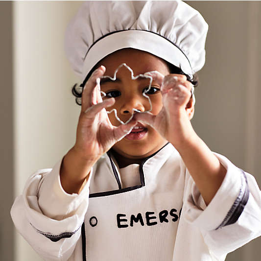 Black and White Kids Chef Coat and Hat Set