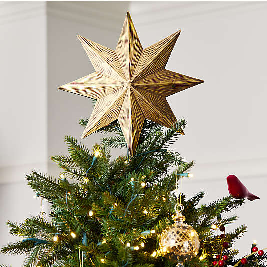 Brass Hammered Metal Christmas Tree Topper