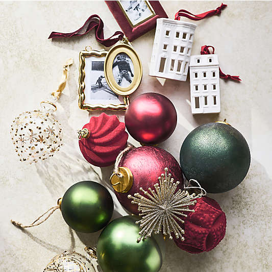 Gold Glitter Starburst Christmas Tree Ornament